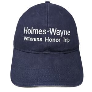 Holmes-Wayne Veterans Honor Trip Strapback Baseball Cap Blue One Size Bayside